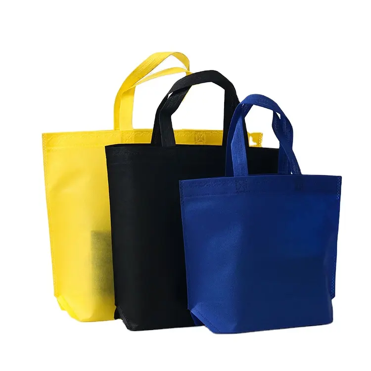 OEM/ODM זול tote שקיות מותאם אישית מודפס למחזור בד לא ארוג קניות כתף שקיות עם לוגו