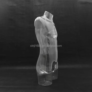 Maniquí de moda XINJI, maniquí transparente de nuevo estilo para hombres, maniquí para la parte superior del cuerpo, <span class=keywords><strong>busto</strong></span>, maniquíes, Torso masculino, modelo de medio cuerpo transparente - Product Image 3