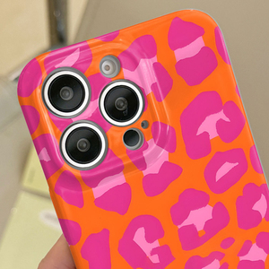 <span class=keywords><strong>Cover</strong></span> per Cellulare in PC Rigido con Stampa Fotografica Leopardata Arancione e Rosa per <span class=keywords><strong>iPhone</strong></span> 8 X Xr Xs 11 12 13 14 15 16 17 Pro Max - Product Image 3