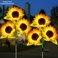 Luces Solares LED de Jardín con Forma de Girasol, Resistentes al Agua IP65, de Alta Calidad, Precio de Fábrica YUNAN, para Patio, Jardín y Uso en Exteriores