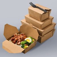 Boîte d'emballage personnalisable en papier kraft brun recyclé de qualité alimentaire feuille sans UV avantage pour nourriture pour bébé salade nouilles à emporter