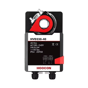 Actionneur de système CVC HOOCON HVD24-40 AC/DC24V, commande marche/arrêt 2/3 points, 40 Nm, pour registre, certifié CE, plastique + fer - Product Image 4