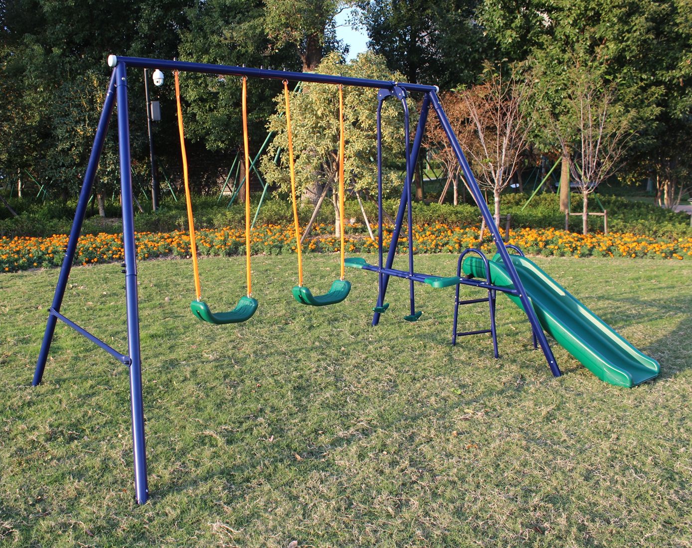 Slide Outdoor Metal Swing Frame Outdoor Swing Slide Set Fun Safe