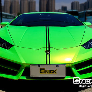 Mới nhất san hô kim loại màu xanh lá cây xe bọc phim phong cách mát mẻ xe vinyl bọc huỳnh quang màu xanh lá cây Vinyl DIY xe Styling Sticker - Product Image 1