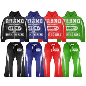B DEPT Tracksuit Set <b>Full</b> <b>Zip</b> <b>Hoodie</b> With Drawstring Pants Breathable Polyester Casual Wear For Adults Autumn Season Tracksuit - Product Image 1