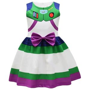 Robe de princesse Buzz Lightyear pour enfants, déguisement de carnaval d'Halloween Toy Story à manches volantées, costumes de films et séries télévisées pour filles, vente en gros - Product Image 3