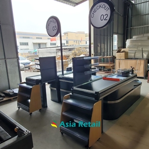 Support de caisse automatique <span class=keywords><strong>motorisé</strong></span> Comptoir de caisse Conception de table Comptoir de supermarché Comptoir de caisse épicerie - Product Image 3