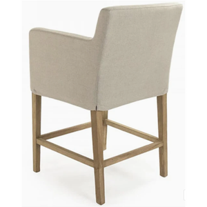 Taburete Alto Avignon Slipcover Counter de Roble Natural, Lino y Espuma, Resistente, para Bar en Casa y Comedor - Product Image 2