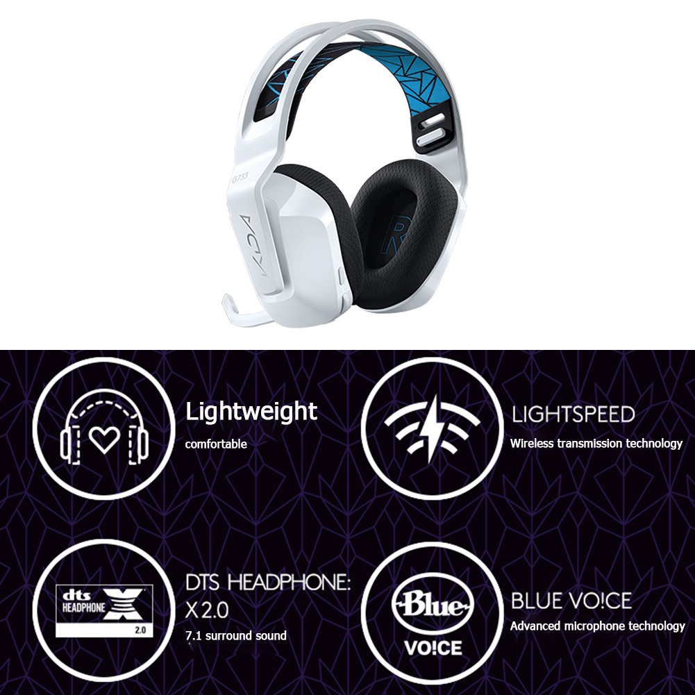 Logitech KDA G733 lightspeedワイヤレスヘッドフォン充電式DTS