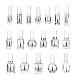 Botella redonda de vidrio para esmalte de uñas de 3-15 ml con dispensador de pincel cuadrado para aplicación de pintura y aceite. - Product Image 3