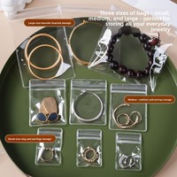 Sac de rangement pour bijoux en PVC transparent, épais, souple, refermable avec fermeture éclair, auto-scellant, anti-décoloration, pour bagues et boucles d'oreilles