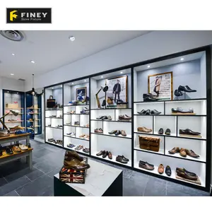 高品质便宜的男鞋展示架挂壁显示器夹具现代鞋店室内装饰