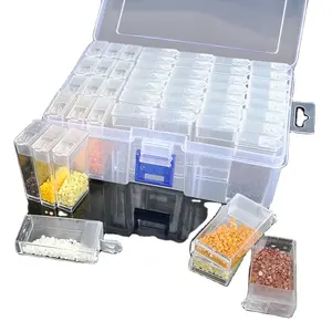 Diamant-Anstrichwerkzeuge große quadratische Flasche Bohrer-Organisator DIY Aufbewahrungsbox Acryl kleiner quadratischer Box-Set