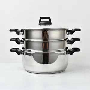 Tianxing Double Triple Layer Stainless Steel Cookware Cooking Stock Pot Steamer Baskets Steaming Pot Large Steamer Pot