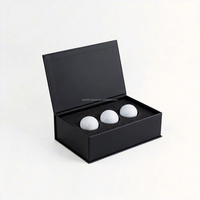 Coffret cadeau de balles de golf magnétiques noires personnalisées, emballage de luxe avec impression de logo pour les cadeaux sportifs et de golf