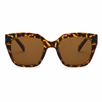 Lunettes de soleil carrées à monture large et épaisse, finition brillante, 5 couleurs, verres à motif écaille de tortue et léopard, design rétro, lunettes de soleil tendance