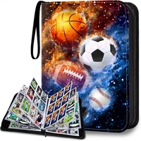Album de rangement pour cartes sportives en similicuir à 9 pochettes avec fermeture éclair, capacité de 900 cartes de visite pour collection et présentation
