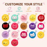 Dompet Koin Boneka Lucu Kartun Hewan, Kantong Koin Kecil Lembut dengan Ritsleting, Dompet Uang Receh Boneka Macaron untuk Anak Perempuan, Remaja, Wanita