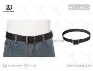 Cinturón Tejido para Hombre con Hebilla de Aleación, 4.0cm x 125cm, Negro - Product Image 3