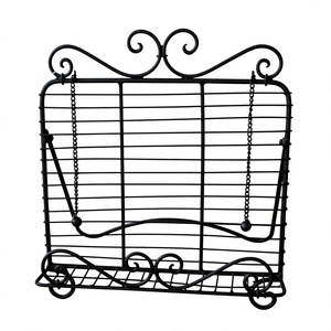 Étagère murale en métal rectangulaire noire, résistante à la rouille, pour la cuisine ou la maison - Product Image 1