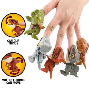 Förderung 20 Arten Cartoon Finger beißen Dinosaurier Spielzeug Mini verbunden bewegliche Figur Dinosaurier Spielzeug