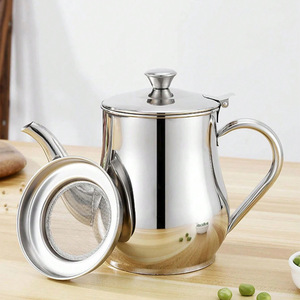 Stainless Steel Tea <b>Kettle</b> <b>With</b> Infuser Lid 1L Kitchen Teapot For Brewing Herbal Tea - Product Image 1