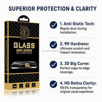 1 Pack Protecteur d'écran HD en verre trempé anti-poussière avec cadre à installation facile Golden Diamond pour iPhone 18 17 Pro