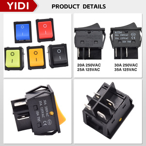 Interruptores Basculantes de Encendido/Apagado KCD4-201 de Plástico con 4 Pines, Negro, Azul, Verde, Rojo, Amarillo, DPST, Alta Corriente, Punto de Contacto Plateado Grande - Product Image 2