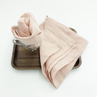 Décor à la maison naturel décor de table rustique pur lin français pierre lavé lin brodé serviettes nappes serviettes napperons