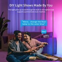 Alexa Smart RGBIC Couleur Chambre Salon Musique Étanche Moderne APP Télécommande LED Lampadaire D'angle