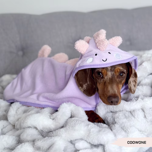 Peignoir de bain pour chien en microfibre de luxe personnalisé OEM, super absorbant, motif dinosaure, séchage rapide, chaud, avec capuche, <span class=keywords><strong>serviette</strong></span> pour chiot - Product Image 1