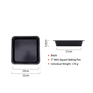 7 Inch Non-Stick Mini Square Baking Pan,Carbon Steel <strong>Brownie</strong> <strong>Tin</strong> &amp; Cake Mold for Oven Baking,Professional Grade Small Roast Tray - Product Image 6