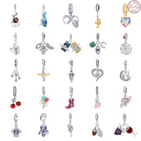 Fabricant de gros en argent Sterling 925 bijoux à bricoler soi-même perles bracelets accessoires pendentifs fins couronne d'amour pendentif plume pour