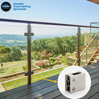 Serres-verres en acier inoxydable, types rond et carré, 2205 304 316, fixation sur poteau pour balustrade en verre et cloison