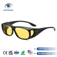 Lunettes de vision nocturne à porter par-dessus les lunettes de soleil pour la conduite de nuit avec verres polarisés contrastants, style rétro, luxe, mode, Pro Elite Shades