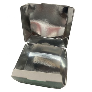 Venta al por mayor de papel de aluminio personalizado caja de hamburguesas embalaje de fábrica gran oferta de alta calidad de calidad alimentaria para llevar caja de hamburguesas de aluminio - Product Image 5