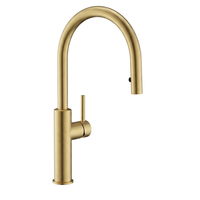 Robinet de cuisine moderne en nickel brossé avec douchette extractible, rotation à 360 degrés, mitigeur monocommande à poser sur évier