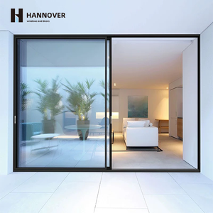 Porte coulissante en aluminium à double vitrage, cadre fin, conception résistante aux ouragans, Australie - Product Image 1