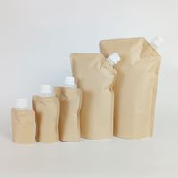 Bolsa de papel Kraft MOQ500, tapa abatible, 30ml, bolsa de embalaje reutilizable para champú, jabón de manos, detergente para ropa
