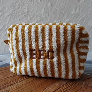 Embroidery Logo Stripe Cosmetic <b>Bag</b> Large Capacity Travel <b>Toiletry</b> <b>Bag</b> Portable Women Makeup <b>Bag</b> - Product Image 5