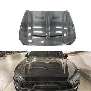 Capot moteur avant en fibre de carbone Super Snake avec deux évents pour Ford <span class=keywords><strong>Mustang</strong></span> 2018-2022 - Product Image 1