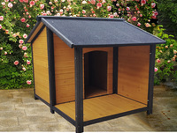 Chenil extérieur en bois massif imperméable à la pluie pour petites races Toutes saisons Utilisation Quadrate Forme Classiques Style Assemblage