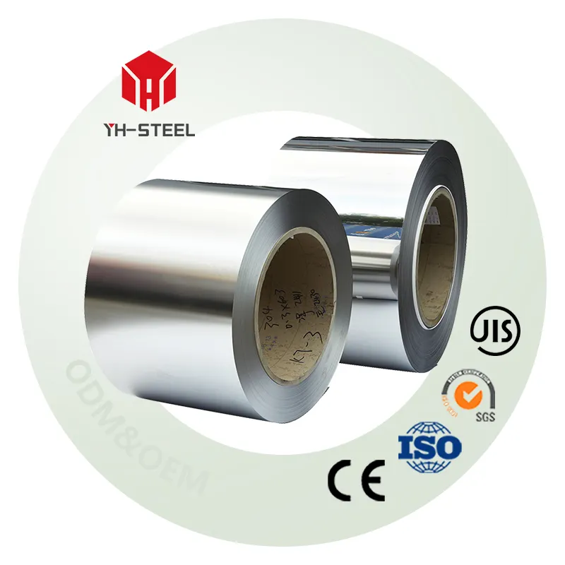 200 300 400 series Stainless Steel Coils 2B BA 8K HL PVC treatment 24-2000mm width stainless steel coil for construction