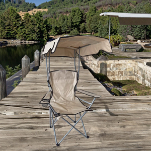 كرسي تخييم خارجي قابل للطي على الطراز الحديث مظلة حديدية لصيد الأسماك والحدائق للاستخدام المتين ، - Product Image 4