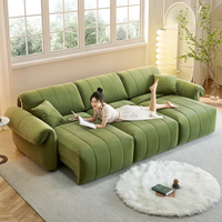 Canapé vert rétro français en forme de pieuvre, lit électrique multifonctionnel en rangée droite avec un design moderne pour le salon
