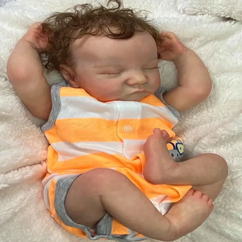 NPK48CMリーバイリボーンプレミア赤ちゃん人形男の子詳細手描き本物のソフトタッチかわいい赤ちゃん収集品リアルな人形