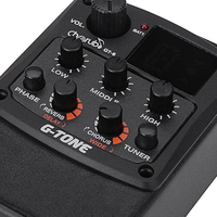 Accordeur LCD avec Effets Réverbération/Délai/Chorus/Largeur Préampli Guitare Acoustique GT-6 Micro Piézo Égaliseur 3 Bandes