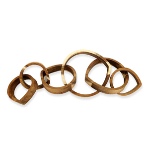 Cadena de madera de <span class=keywords><strong>pino</strong></span> personalizada de 6 eslabones, diseño Art <span class=keywords><strong>Deco</strong></span> para decoración del hogar, mesa de centro, objeto de aniversario - Product Image 1
