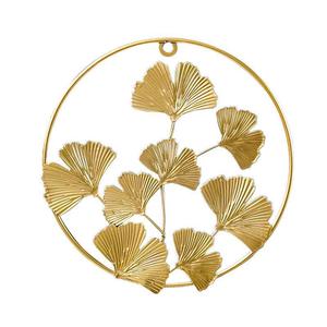Decorazione da Parete Nordica in Metallo Dorato a Forma di Foglia di Ginkgo, Ornamento Creativo Senza Foratura per Soggiorno - Product Image 4