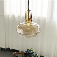 Luminaire suspendu en verre nordique moderne, lampe de plafond créative en fer, éclairage décoratif de style mid-century pour restaurant, bar, hôtel